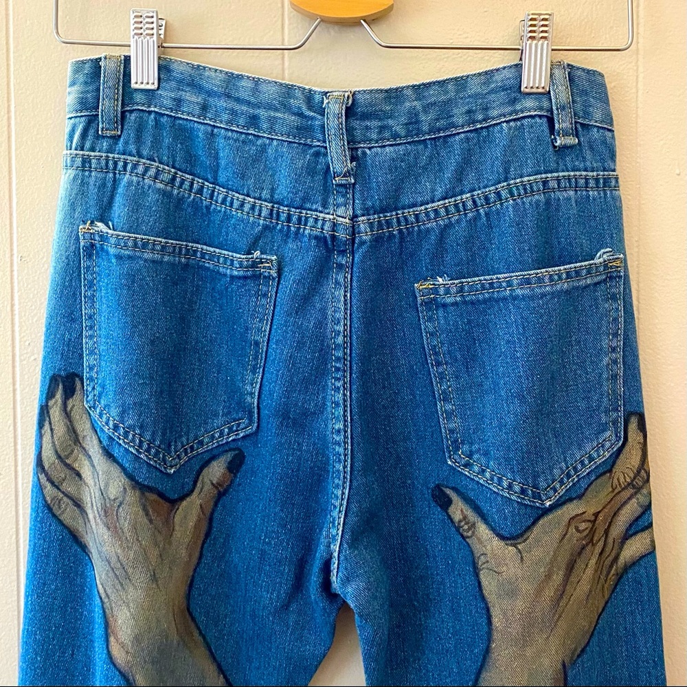 Hand-Painted Ripped Jeans